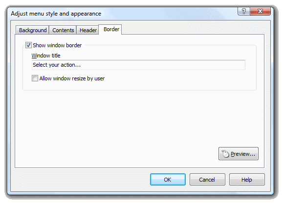 Setup autorun menu design: customize menu border